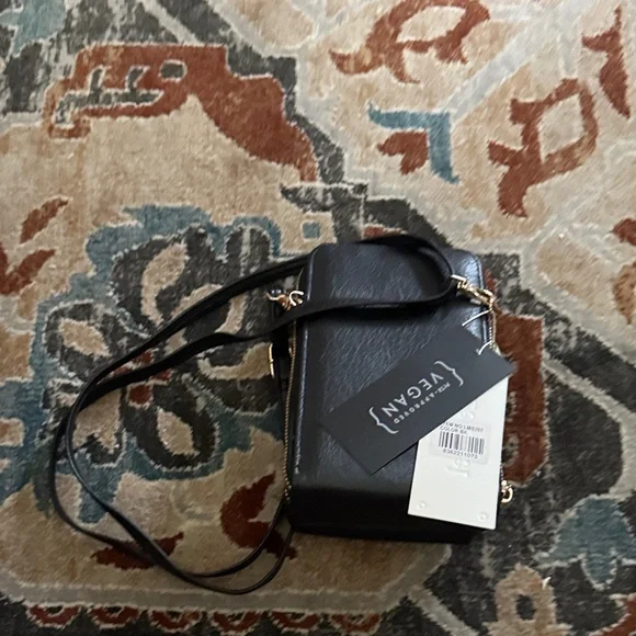 Le Miel Black Vegan Leather Crossbody Bag - Picture 7 of 8